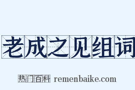 老成之见组词是什么意思的图片
